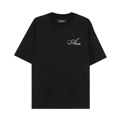 Pre-owned Amiri Crystal Script Logo Tee 'black' | Men's Size M