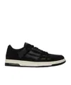 Amiri Two-tone Leather Skel Sneakers With Textured Finish In Black
