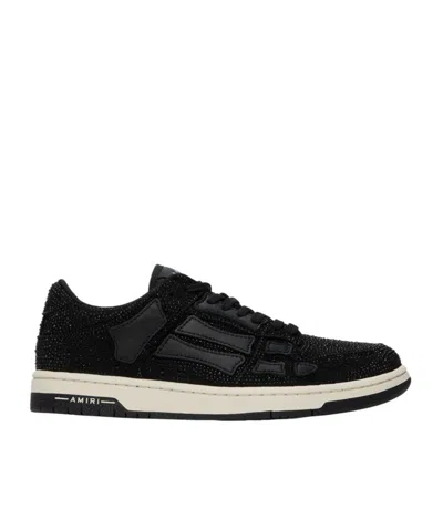Amiri Crystal Skel Lacing Low-cut Casual Shoes In Black