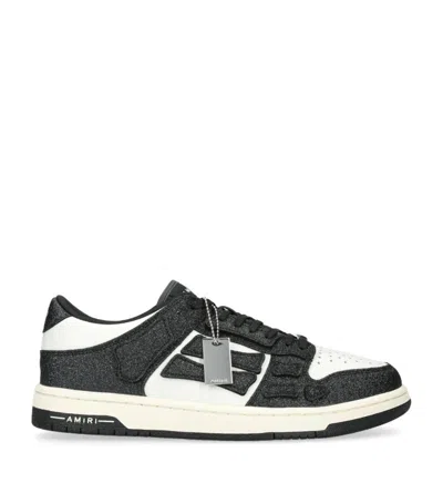 Amiri Skel Sneakers In White And Black Leather