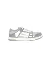 Amiri Gray Crystal Skel Top Low Sneakers In Grey