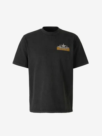 Amiri Crystal Star T-shirt In Black
