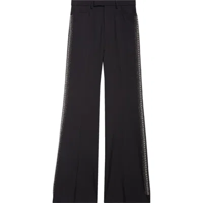Amiri Crystal Stripe Flare Leg Pants In Black