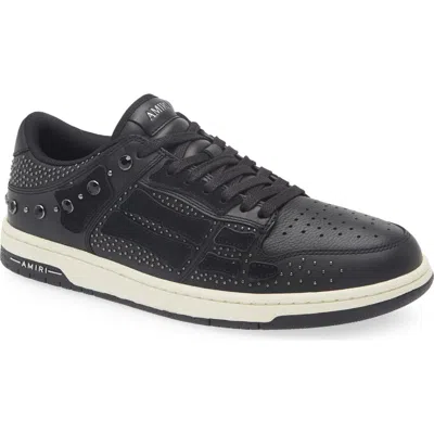 Amiri Crystal Studded Skel Low Top Sneaker In Black