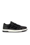 Amiri Two-tone Leather Skel Sneakers With Textured Finish In Black