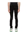 Amiri Slim Fit Distressed Trousers With Rivet Detailing In Black