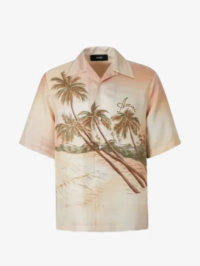 Amiri Crystal-embellished Logo Patch Shirt In Red