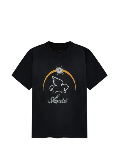 Amiri Crystal-embellished Pegasus T-shirt In Black