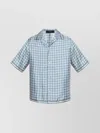 Amiri Cuban Collar Shirt Monogram Pattern In Blue