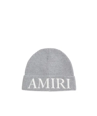 Amiri Curled Knitted Hat In Gray