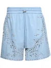 Amiri Cut-out Detailing Shorts In Cerulean