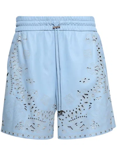 Amiri Cut-out Detailing Shorts In Cerulean
