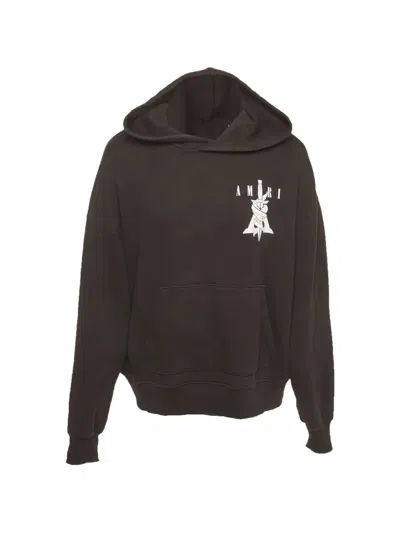 Pre-owned Amiri Dagger-graphic Logo Hoodie In Black
