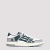 Amiri Varsity Skel Top Low Sneakers In Grey Leather In Dark Green
