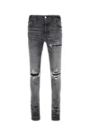 Amiri Stretch Denim Jeans Distressed Detailing In Gray