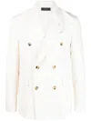 Amiri Striped Double-breasted Blazer In Neutral