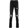 Amiri Stretch Denim Jeans Distressed Detailing In Black