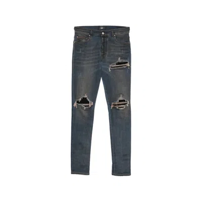 Amiri Ultrasuede Mx1 Distressed Slim-fit Jeans In Blue