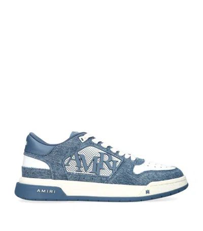 Amiri Mens Classic Logo-embellished Denim And Leather Low-top Trainers In 牛仔布
