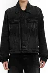Amiri Faded Panelled Denim Jacket In Black