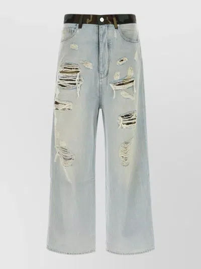 Amiri Denim Jeans Wide Leg Belt Loops In Blue