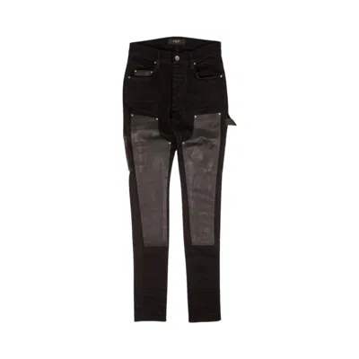 Pre-owned Amiri Denim Leather Workman Pant 'black' | Men's Size 32