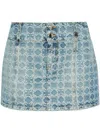 Amiri Ma Quad Denim Jacquard Mini Skirt In Blue