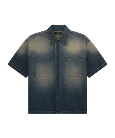 Amiri Short-sleeved Denim Shirt In Multi