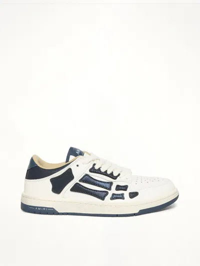 Amiri Denim Skeleton Low Top Sneakers In Blue