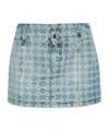 Amiri Ma Quad Denim Jacquard Mini Skirt In Blue