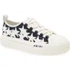Amiri Denim Stars Low Top Platform Sneaker In White