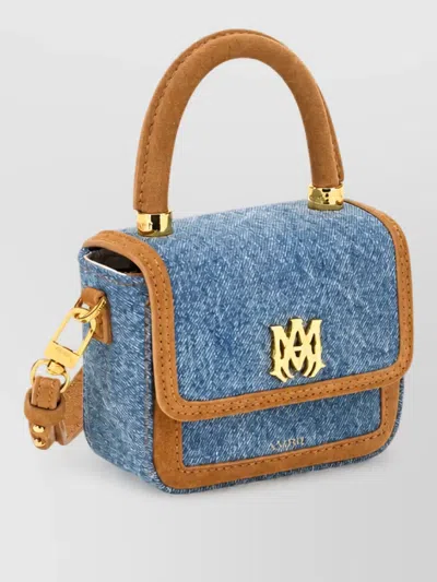 Amiri Denim Suede Mini Bag In Blue