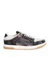 Amiri Skel Top Black Sneaker With Beads And Crystals Application And Logo On The Heel In Fabric And Cotton In Black