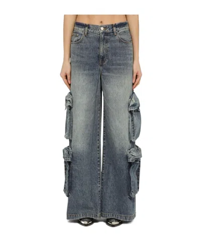 AMIRI DENIM TROUSERS WITH LOGO LOGO