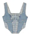 Amiri Ma Quad Denim Corset Top In Blue