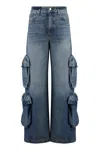 Amiri Oversized Denim Cargo Pants In Denim