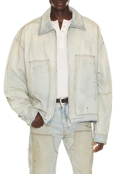 Amiri Denim Work Jacket In Perfect Antique Indigo