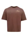 Amiri Mens Walnut Brown Design Studio Embroidered Cotton T-shirt In Brown