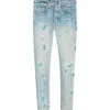 Amiri Dice Patch Skinny Jeans In Clay Indigo