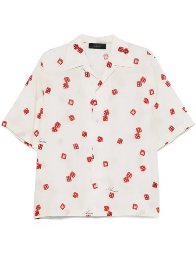 Amiri Dice Bowling Shirt In White