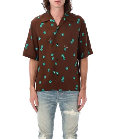 Amiri Men's Silk Dice Bowling Shirt In Multi