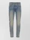 Amiri '3d Bones' Light Blue Jeans With 3d Detail On The Side And Logo Lettering On The Rear