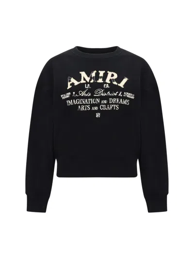 Amiri Distressed Arts District Sweatshirt In Black