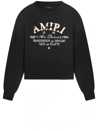 Amiri Distressed Arts District Sweatshirt In Black