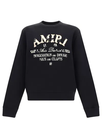 Amiri Distressed Arts Sweatshirt In Black
