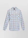 Amiri Mens Sea Blue Shotgun Distressed Regular-fit Cotton Flannel Shirt In Blue