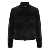 Amiri Faded Panelled Denim Jacket In Black
