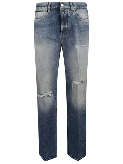 Amiri Distressed Effect Five-pocket Jeans With Belt Loops And Button Closure In Blue