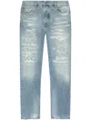 Amiri Distressed-effect Jeans In Blau