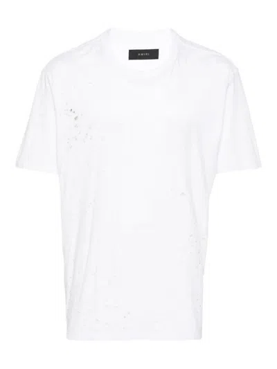 Amiri Distressed Effect T-shirt In White
